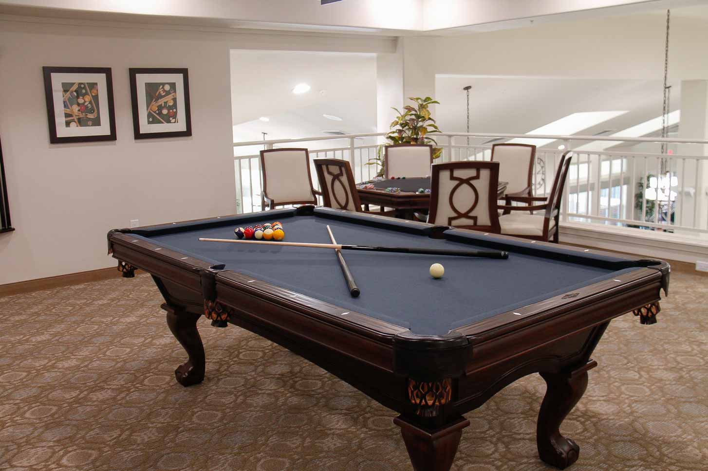 The game room at The Savoy