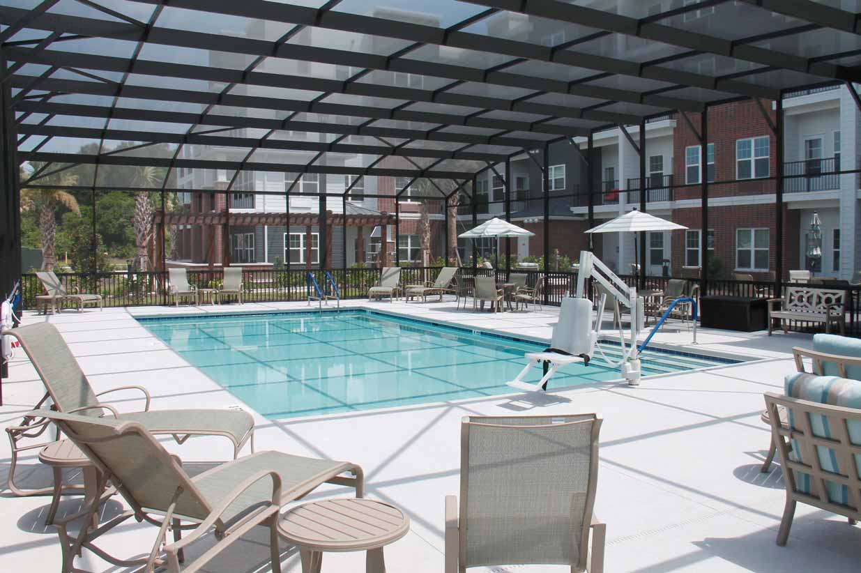 The pool area at The Savoy